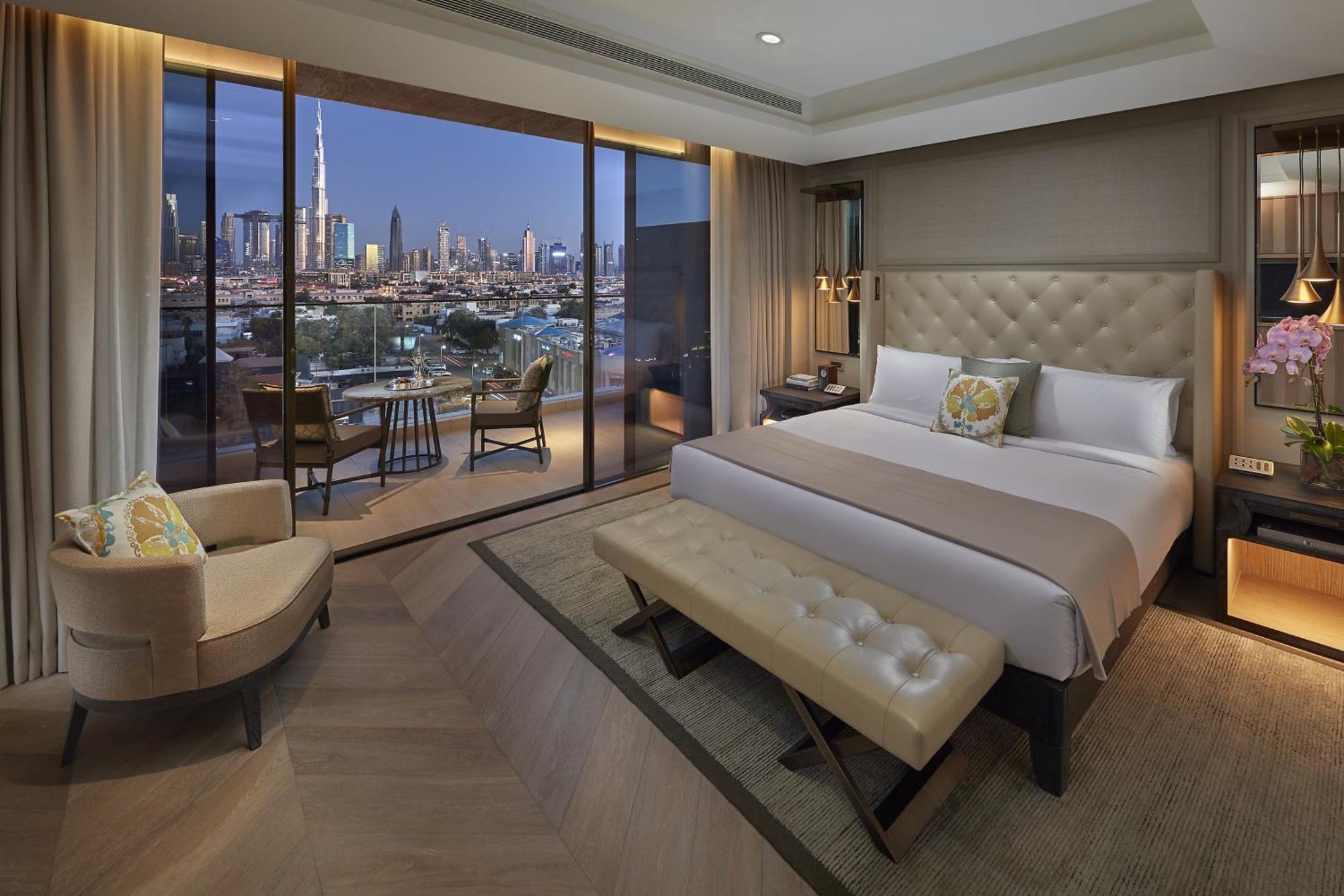 Mandarin Oriental Jumeira, Dubái Exterior foto A bedroom at the Address Downtown Dubai